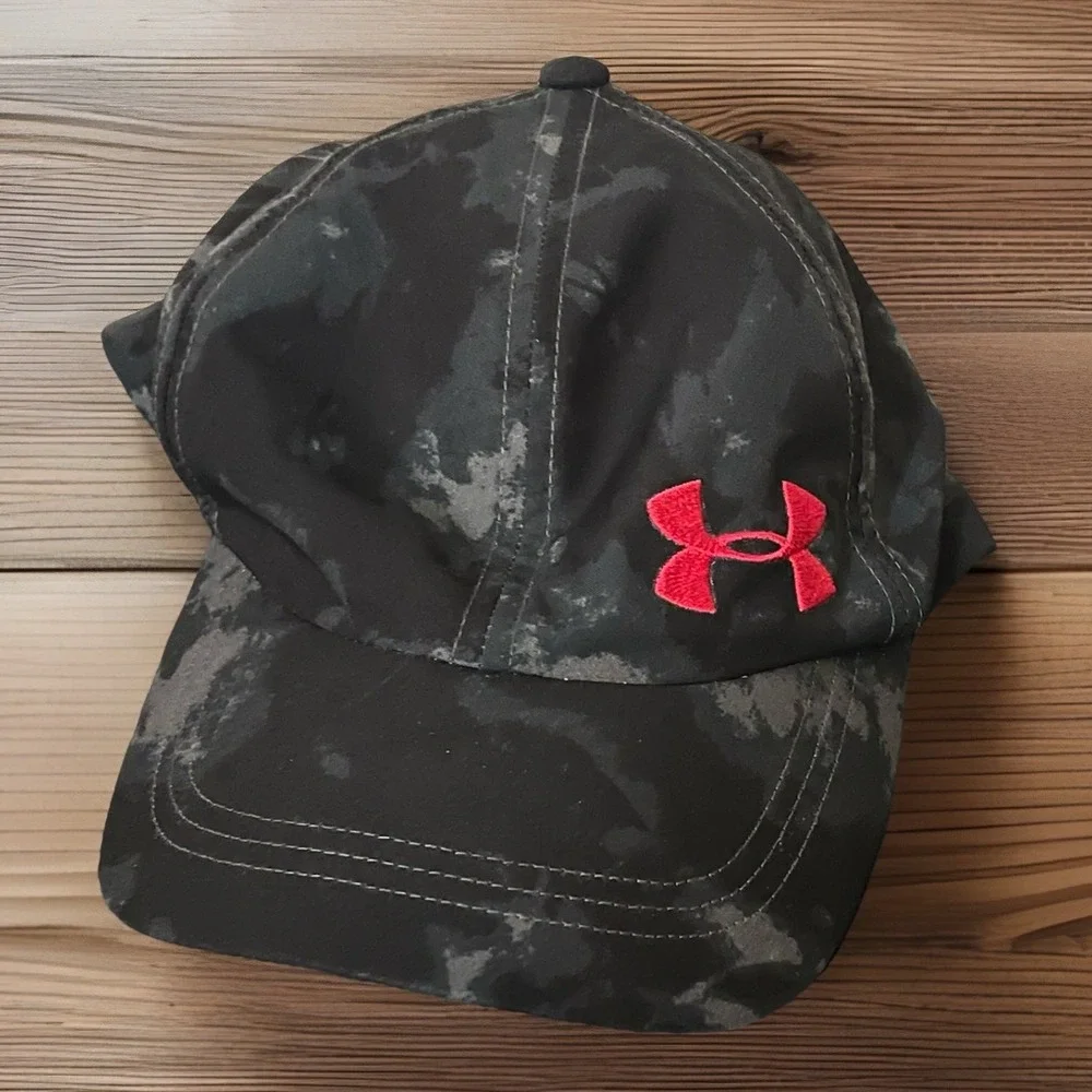Under Armour Youth Hat Black Gray Pink Logo Baseball Cap Adjustable Kids UA 2017